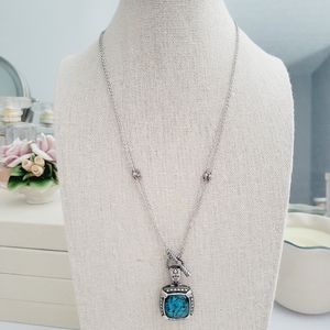 TJM sterling silver abalone necklace